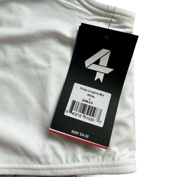 FOURLAPS Poise Longline Bra Basic White Women's Size Large NWT Run Low Impact - Picture 3 of 9